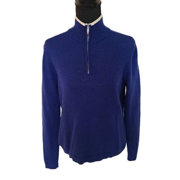 346 Brooks Brothers Royal Blue Merino Wool Sweater Size L - Picture 1 of 12